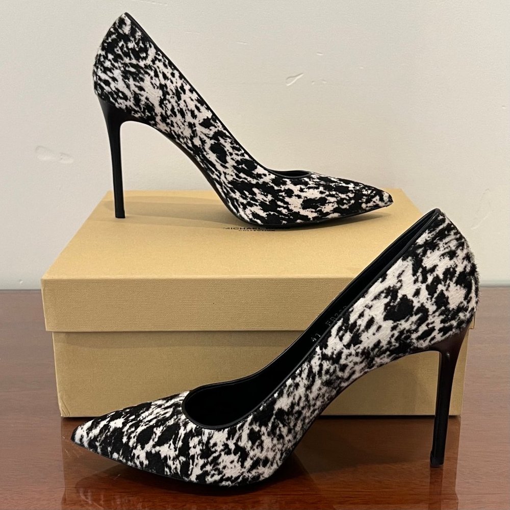 NIB Michael Kors Collection Gretel Speckled Pony Print Calf Hair Pump